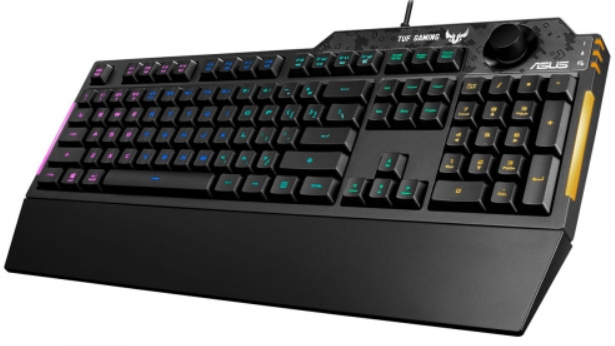 Клавиатура ASUS TUF Gaming K1 проводная механическая игровая с подсветкой для PC (черная) (90MP01X0-BKRA00) от 1С Интерес