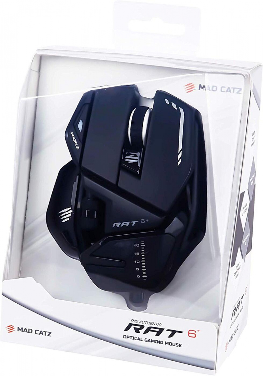 

Мышь Mad Catz R.A.T. 6+ проводная игровая для PC (чёрный)(4897093960078)