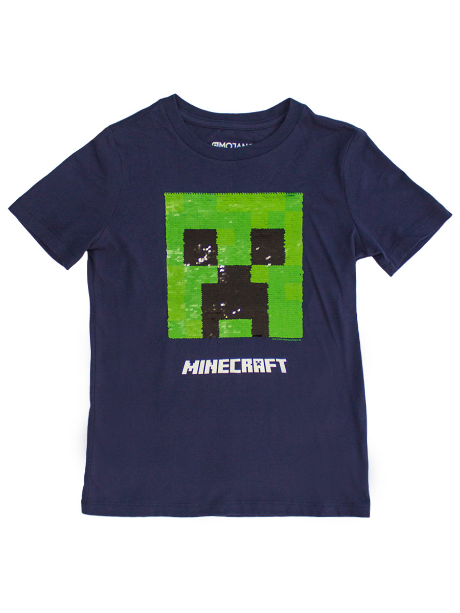 

Футболка Minecraft с пайетками (синяя)