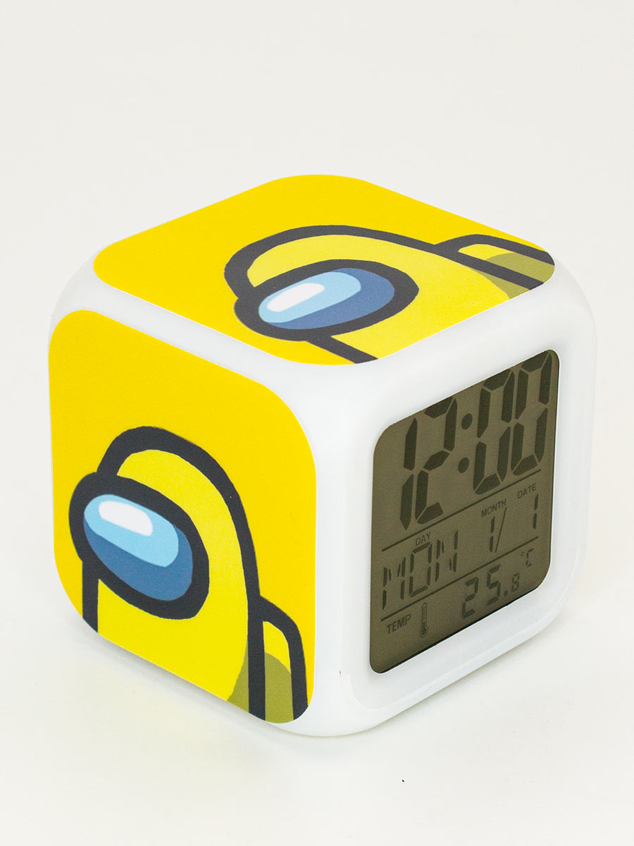 Часы-будильник Among Us с подсветкой (жёлтый) от 1С Интерес