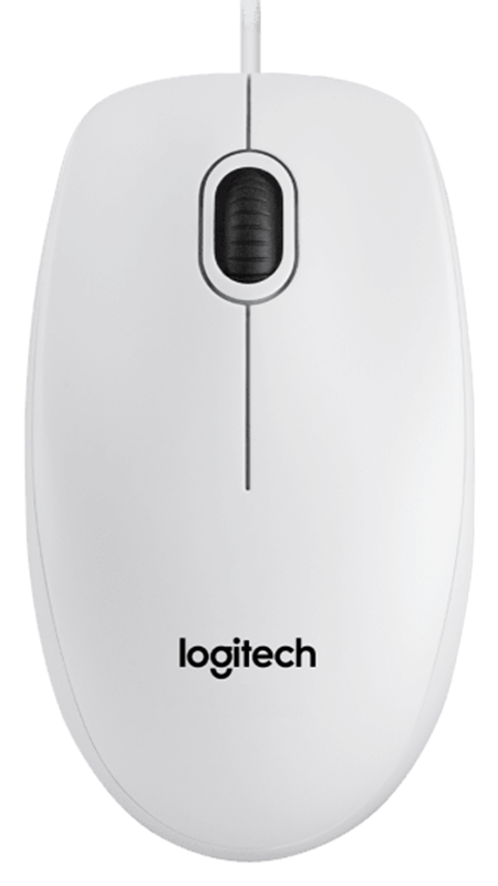 Мышь Logitech B100 проводная оптическая для PC (белая) от 1С Интерес