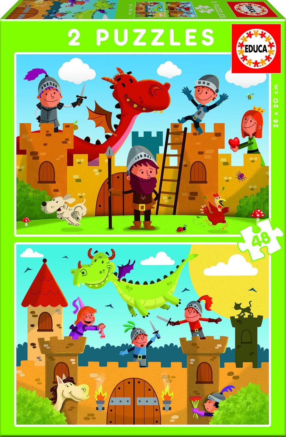 

Puzzle Драконы и рыцари (2х48 деталей)
