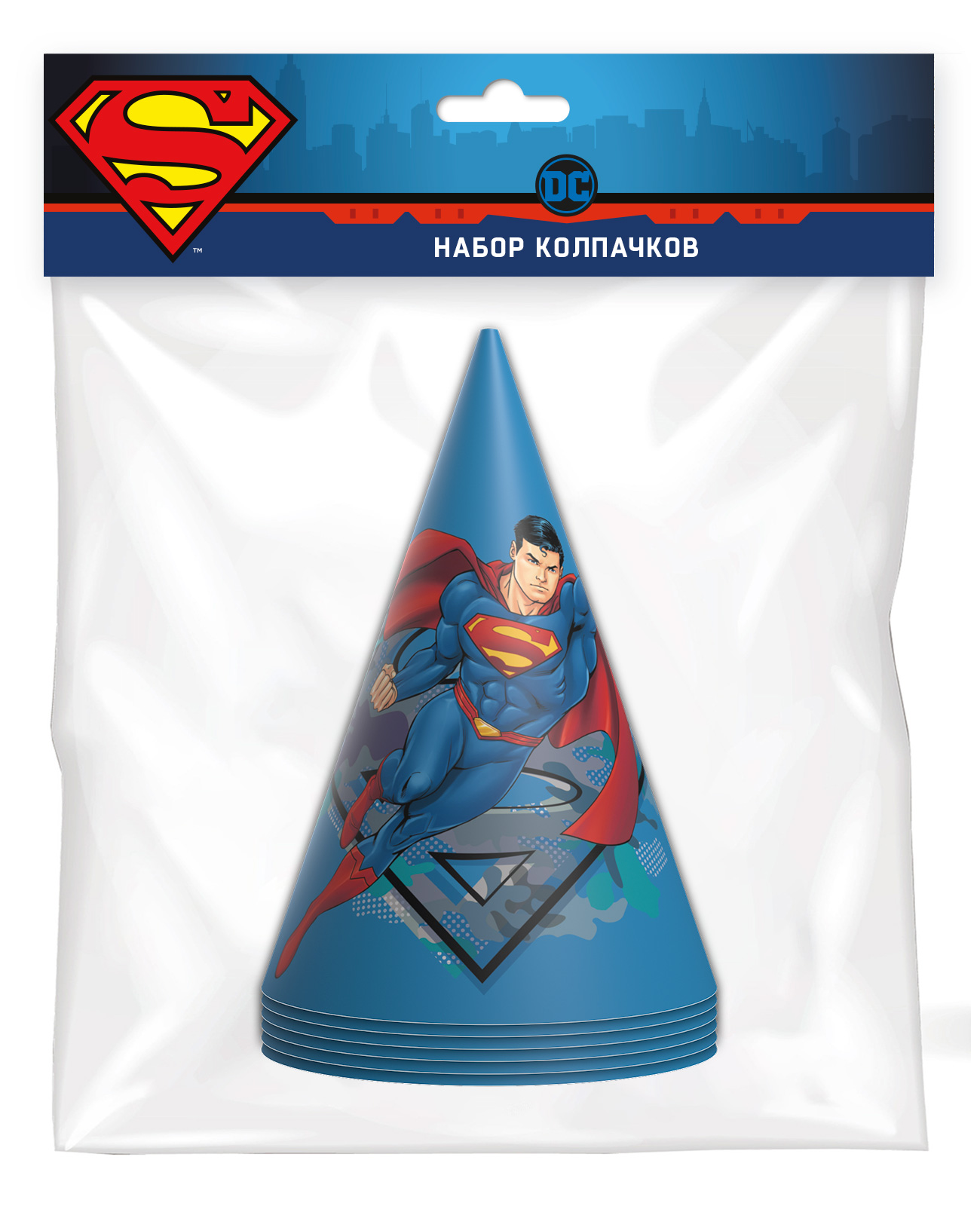 

Набор колпачков Superman (синие с героем) (6 шт)