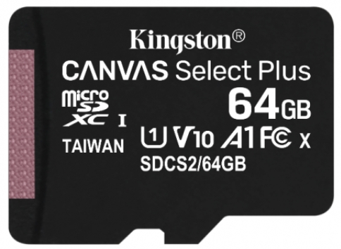Карта памяти Kingston Canvas Select Plus microSDHC 64GB (SDCS2/64GBSP)