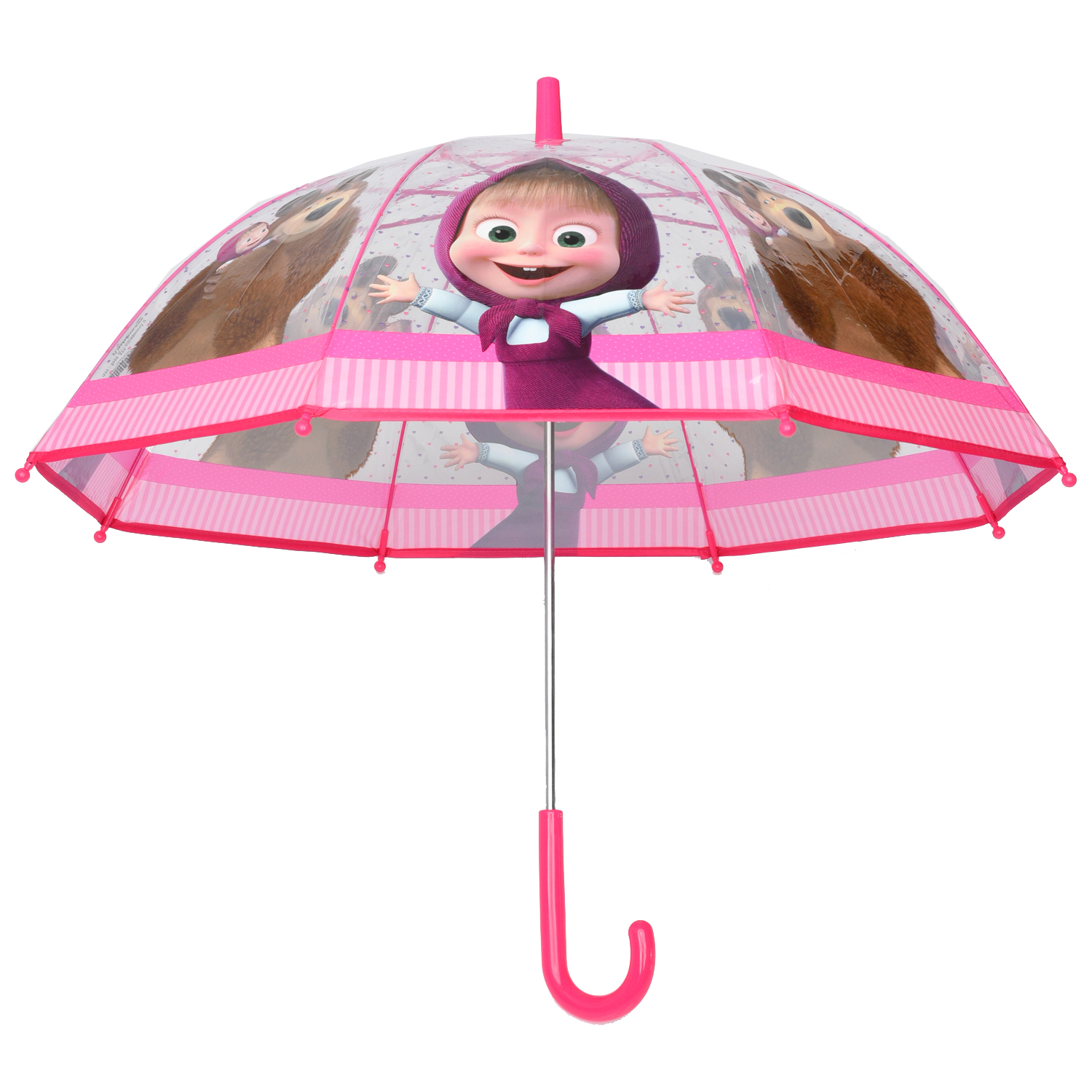 Зонт-трость Маша и Медведь розовый