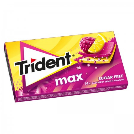 Жевательная резинка Trident Max Raspeberry Lemon со вкусом малины и лимона