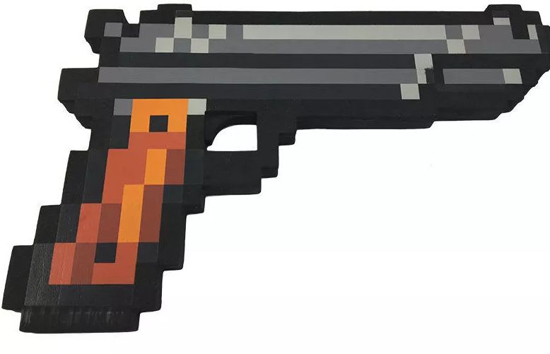 Пистолет Кольт 8Бит пиксельный со звуком и светом (24 см)