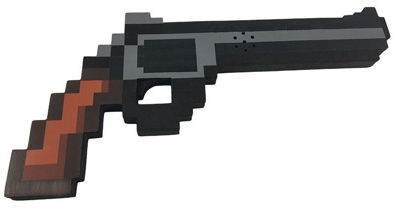 Пистолет Магнум 8Бит пиксельный со звуком и светом (28 см)