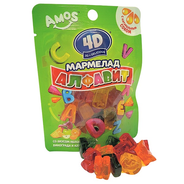 

Жевательный мармелад Алфавит Gummy Alphabet 4D (48 г)