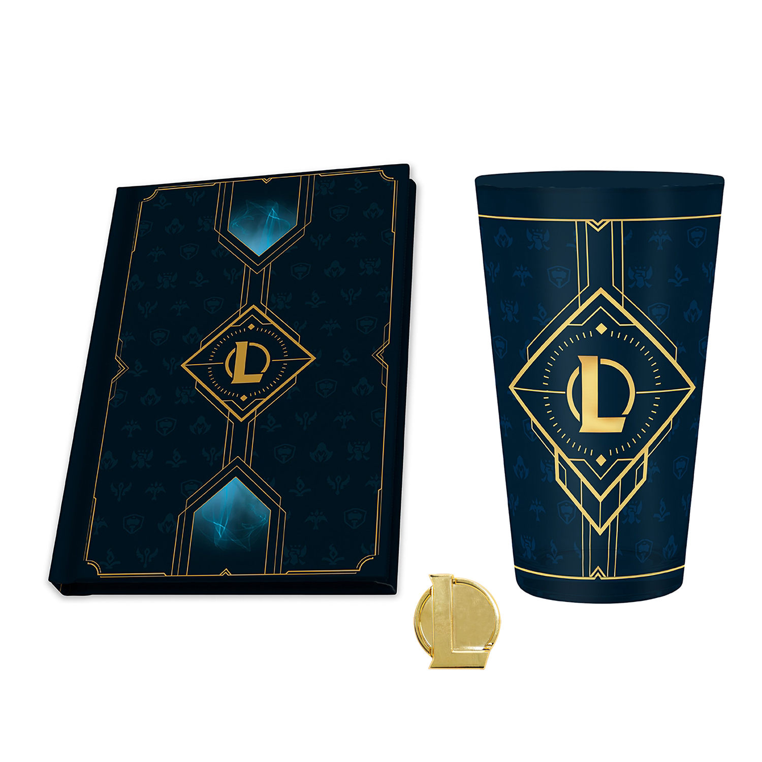 цена Набор подарочный League Of Legends: Hextech Logo (Стакан, значок, блокнот)