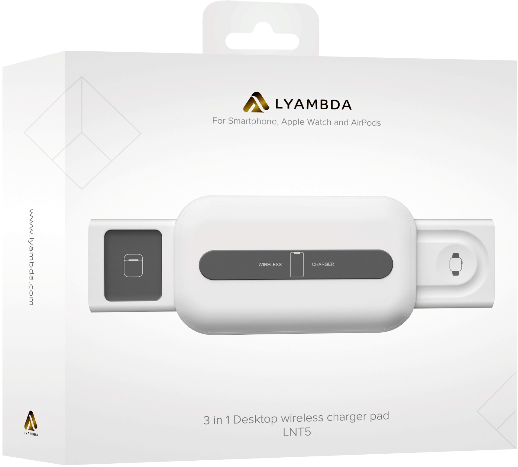 

Зарядное устройство Lyambda LNT5-WT для телефона, часов и наушников беспроводное (белый)