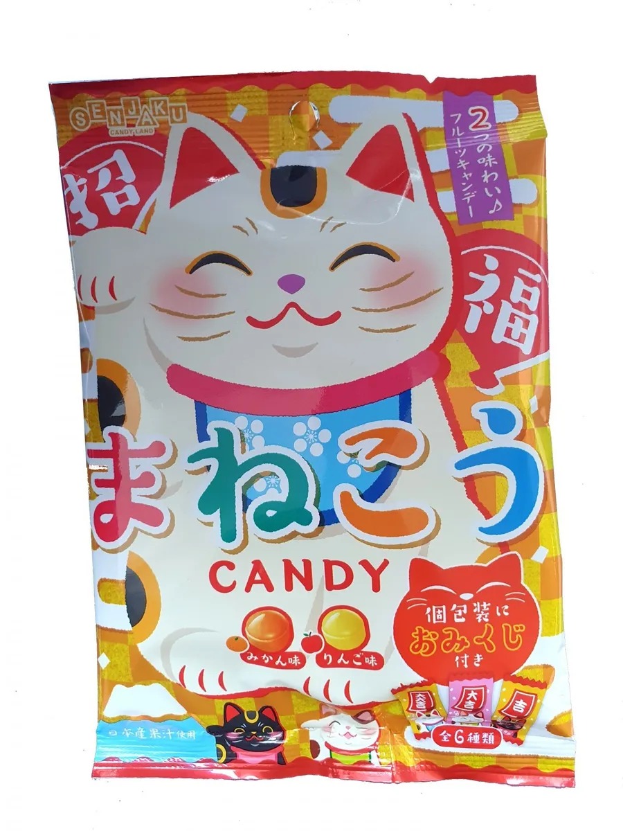 

Карамель Manekineko с гаданиями omikuji Мандарин и яблоко (50 г)
