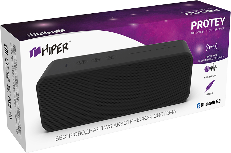 Портативная Bluetooth колонка HIPER PROTEY (Black) от 1С Интерес