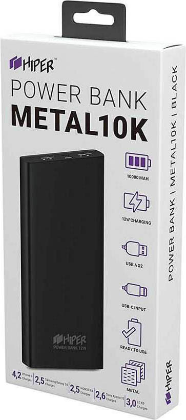 Внешний аккумулятор HIPER METAL10000 (Black) от 1С Интерес