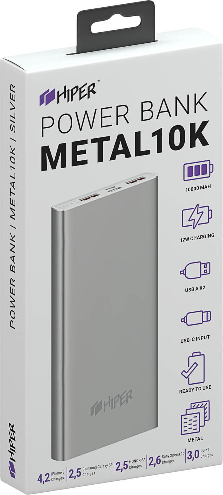 Внешний аккумулятор HIPER METAL10000 (Silver) от 1С Интерес