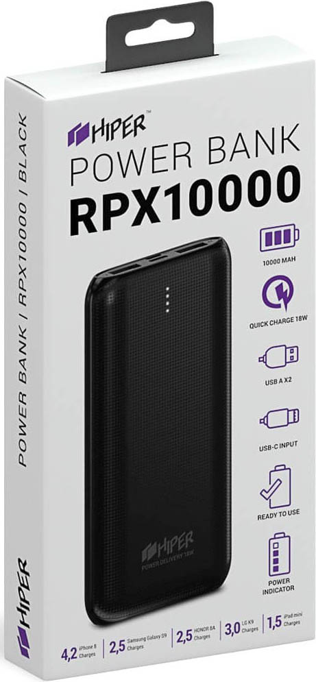 Внешний аккумулятор HIPER RPX10000 (Black) от 1С Интерес