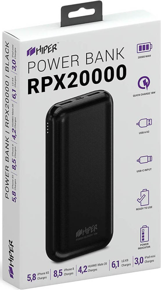 

Внешний аккумулятор HIPER RPX20000 (Black)
