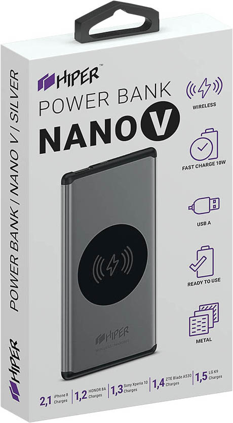

Внешний аккумулятор HIPER NANO V (Gray)