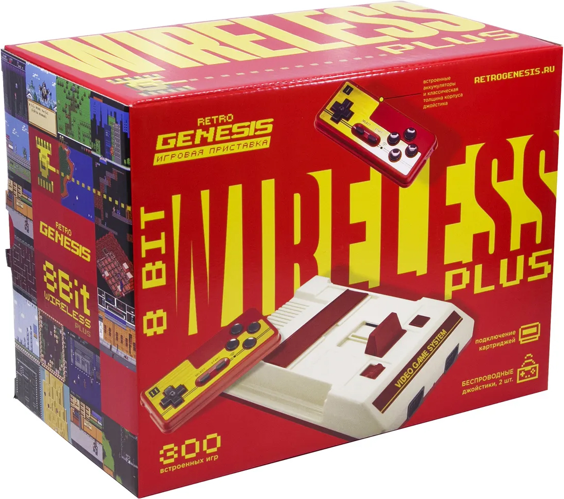 Игровая приставка Retro Genesis 8 Bit Wireless Plus + 300 игр от 1С Интерес