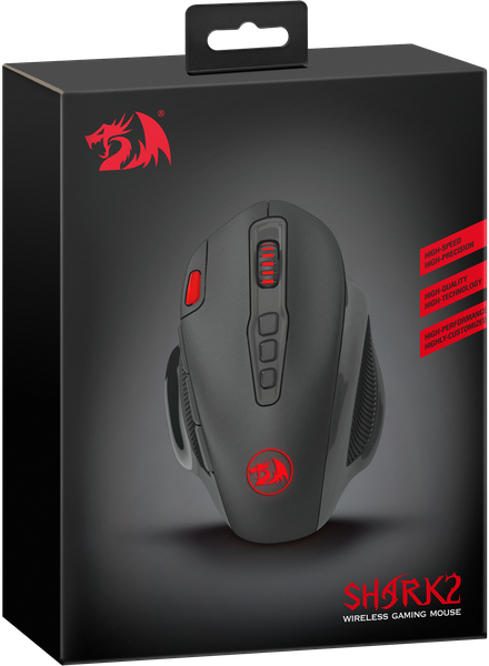 

Мышь Redragon Shark 2 беспроводная игровая (черный) для PC