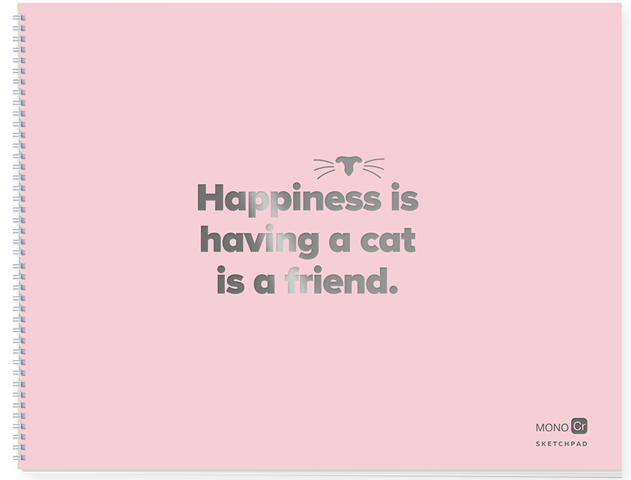 Скетчбук Happines Is Having A Cat As A Friend (Розовый) от 1С Интерес