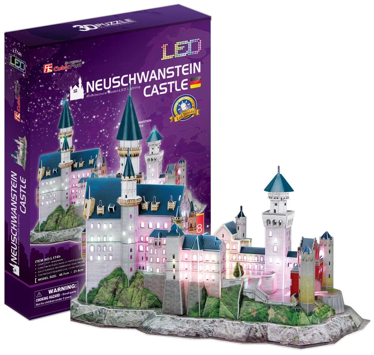 

3D Puzzle Замок Нойшванштайн с LED-подсветкой (128 элементов)