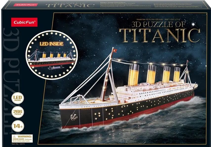 

3D Puzzle Титаник с LED-подсветкой (266 элементов)