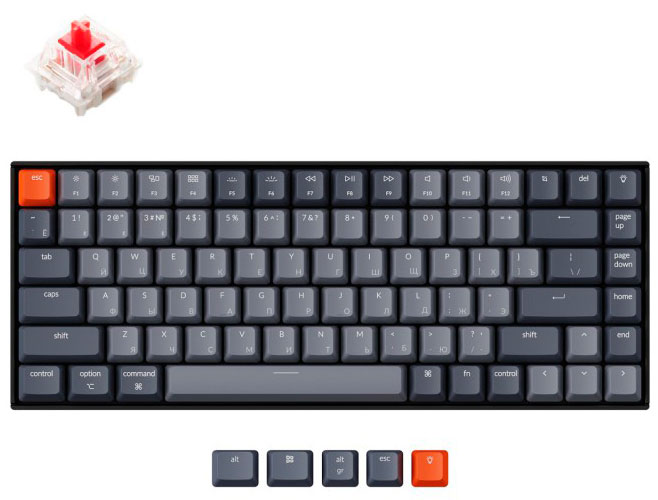 Клавиатура Keychron K2 механическая, беспроводная,  RGB, Gateron Red Switch от 1С Интерес