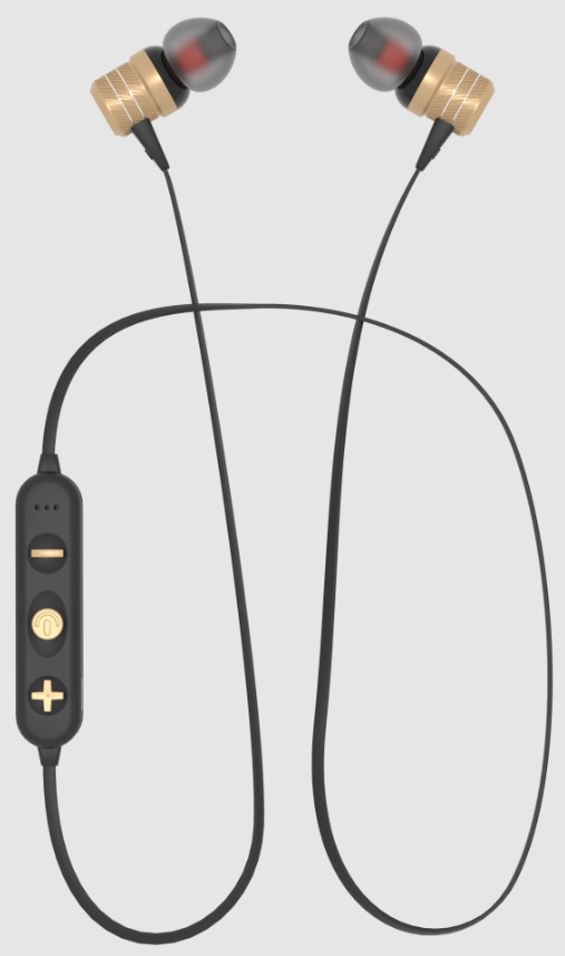 Наушники More choice BG20 Bluetooth вакуумные с шейным шнурком (Gold) от 1С Интерес