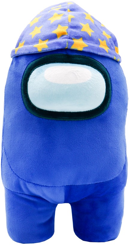 Мягкая игрушка Among Us синяя с ночной шапочкой (30 см)