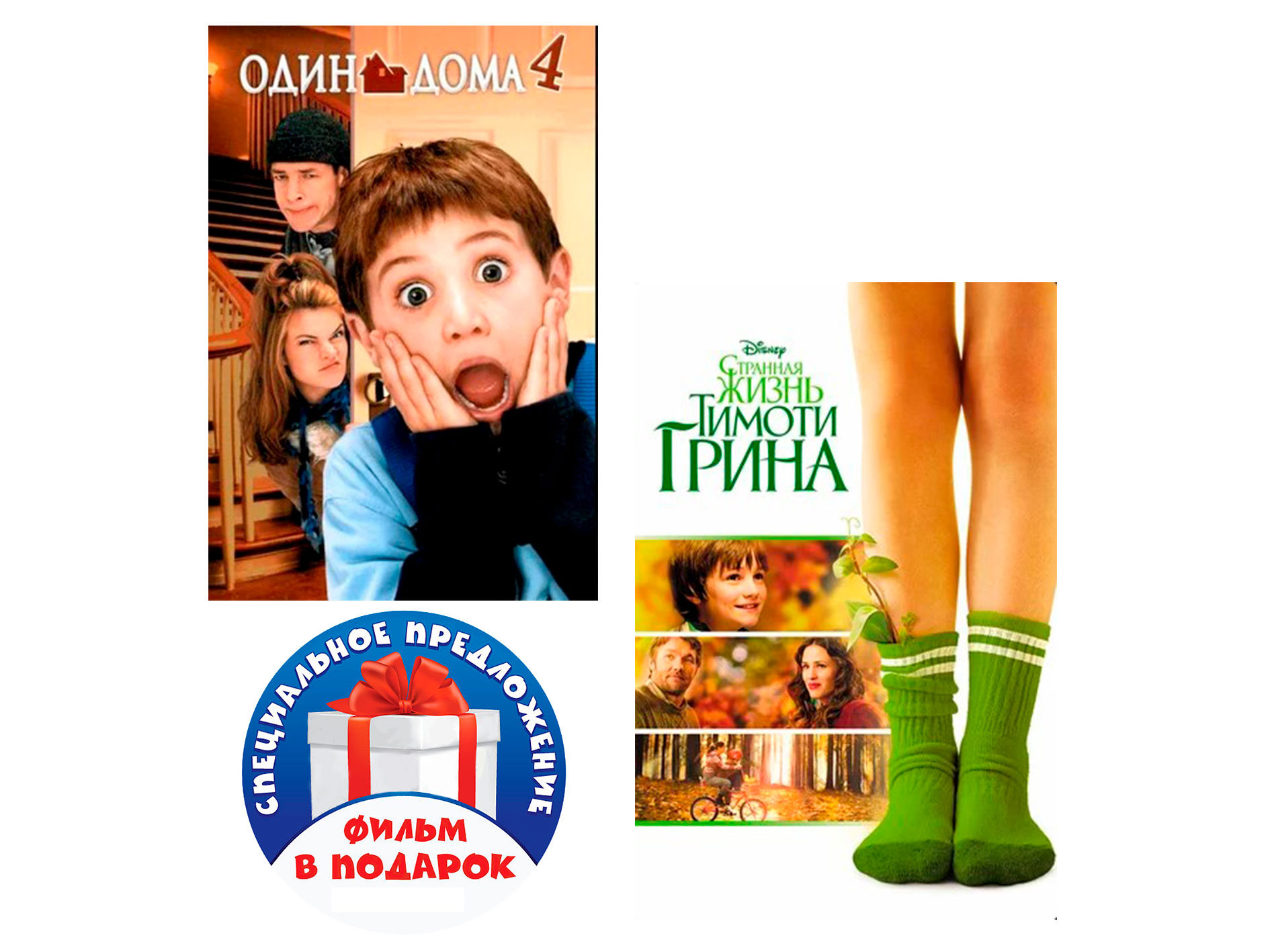 Один дома 4 / Странная жизнь Тимоти Грина (2 DVD)