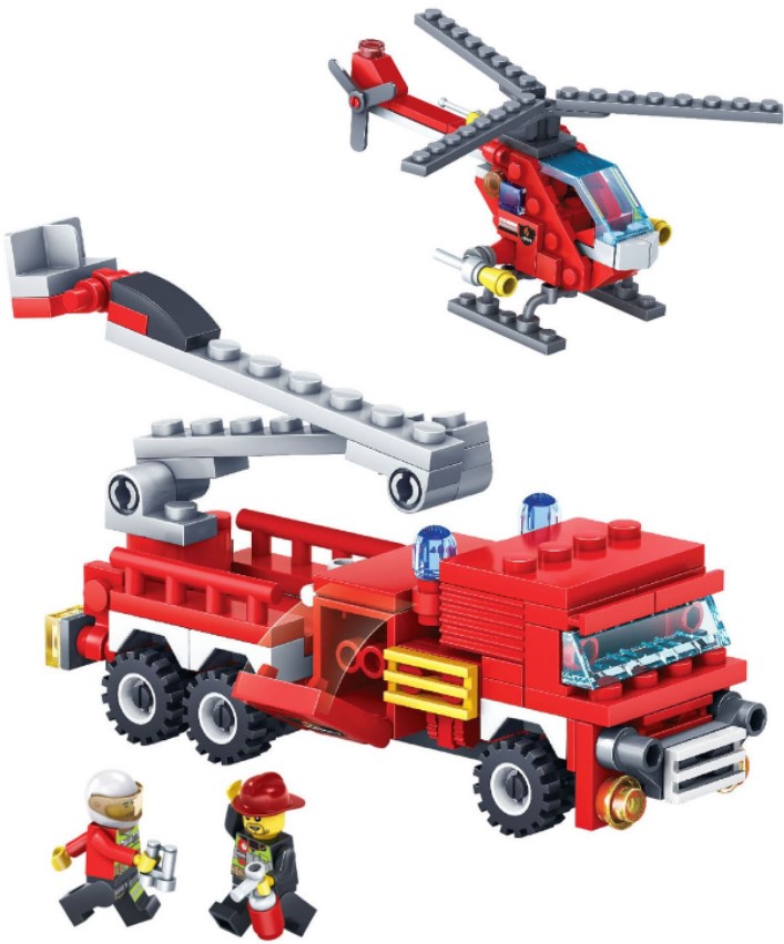 Конструктор Пожарная Служба: Машина, вертолёт (175 деталей)