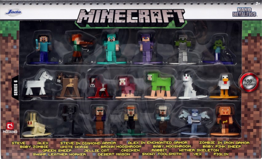 Набор фигурок Nano Metalfigs: Minecraft – Wave 6 (20 шт.)