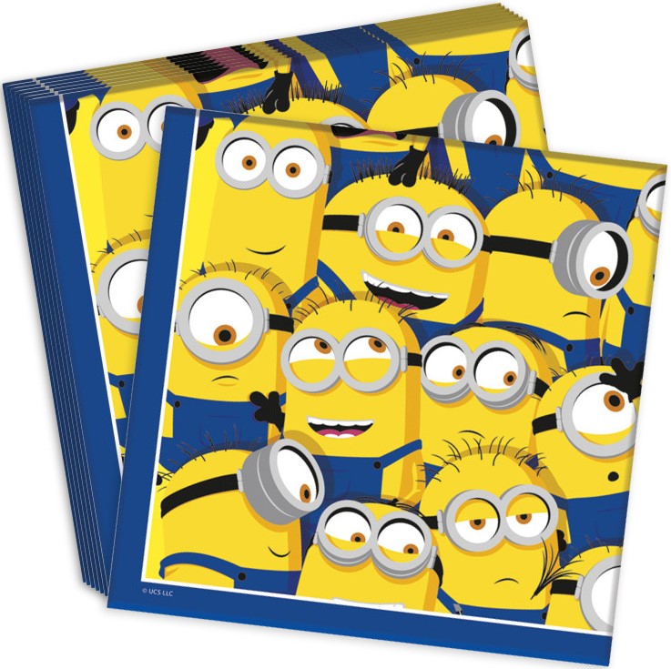 

Салфетки бумажные Minions 2 рисованные трехслойные (33x33 см) (20 шт)