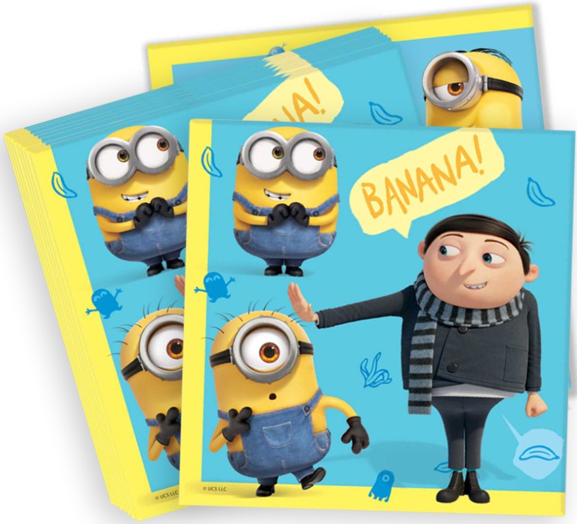 

Салфетки бумажные Minions 2 3D: Дизайн 1 трехслойные (33x33 см) (20 шт)