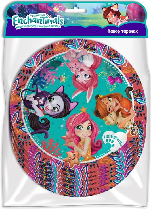 

Набор бумажных тарелок Enchantimals (180 мм, 6 шт)