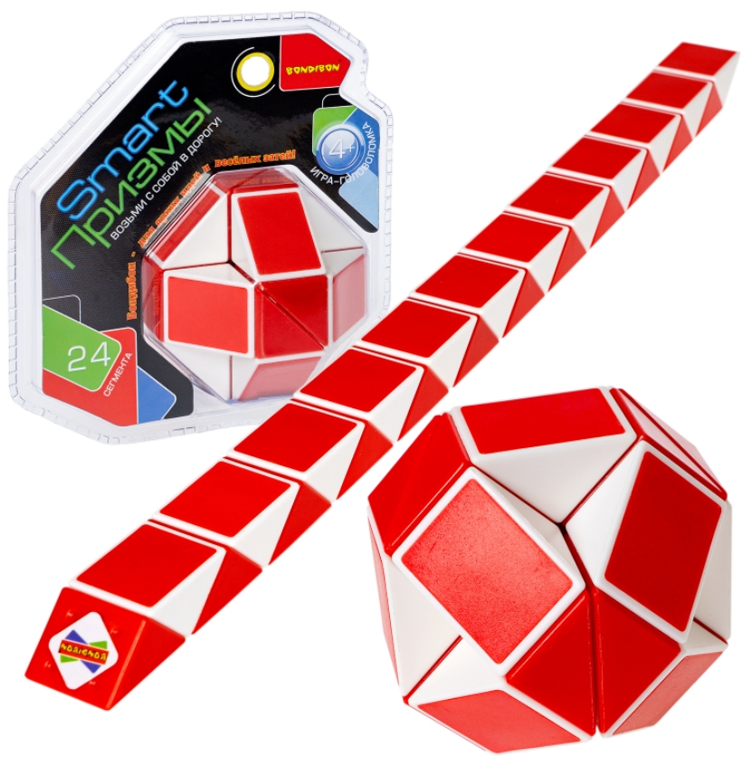 

Головоломка в виде шара Smart Призмы: Змейка (красно-белая) (24 сегмента)