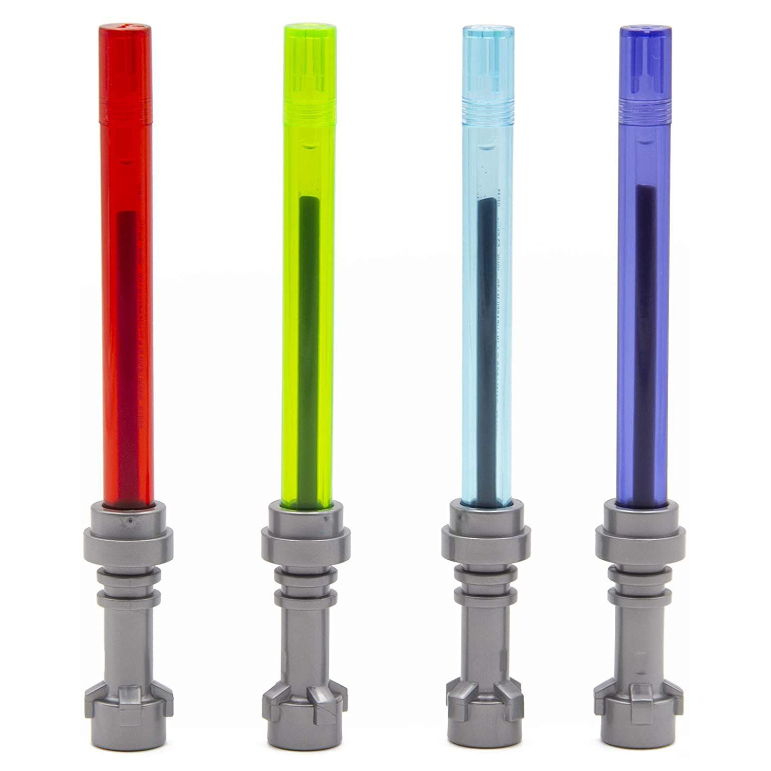 Набор ручек гелевых LEGO: красная, синяя, зеленая, фиолетовая (4 шт)