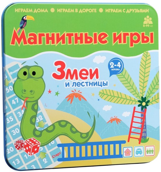 

Настольная игра Змеи и лестницы – магнитная