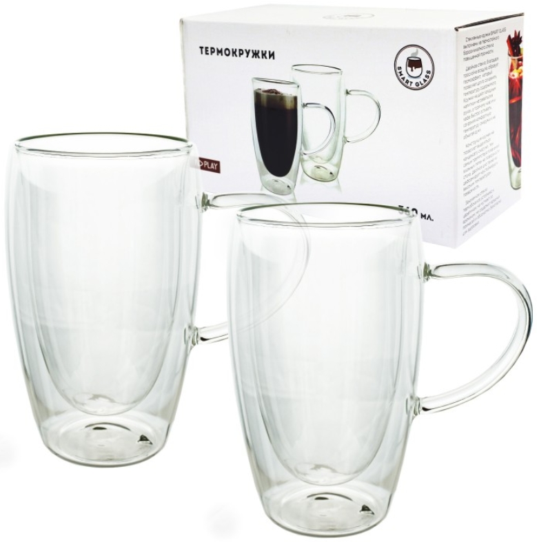 

Набор термокружек с двойными стенками 2-Pack (стекло, 360 мл.)