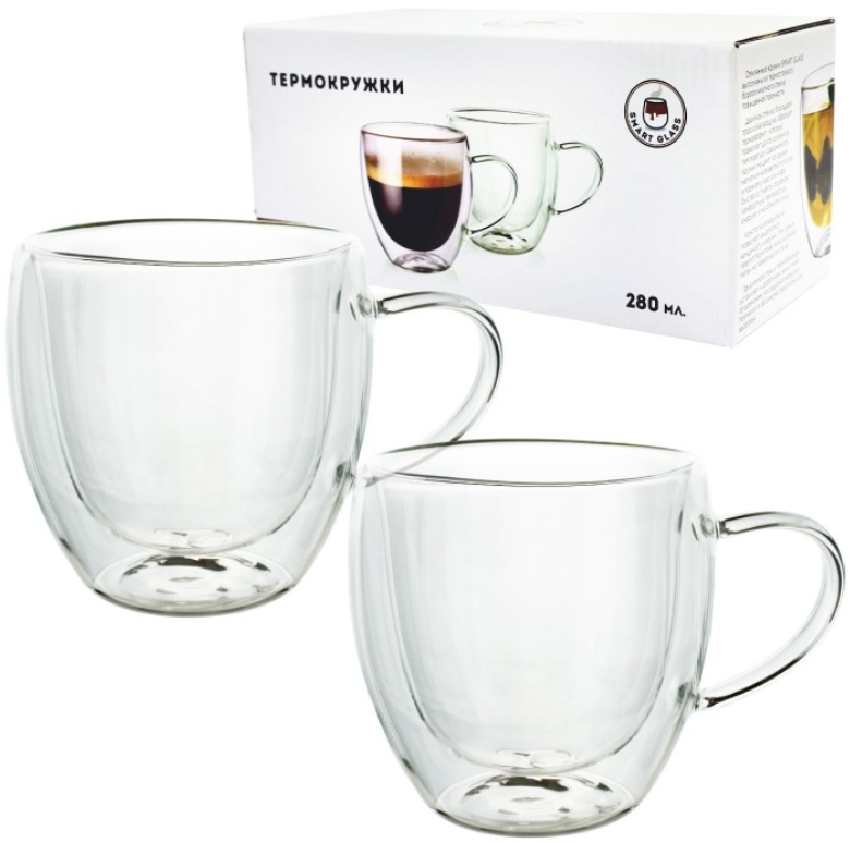 Набор термокружек с двойными стенками 2-Pack (стекло, 280 мл.) - купить ...