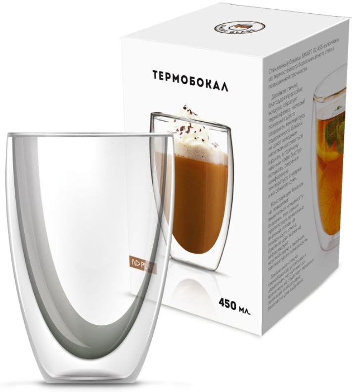 

Термобокал с двойными стенками (стекло, 450 мл.)