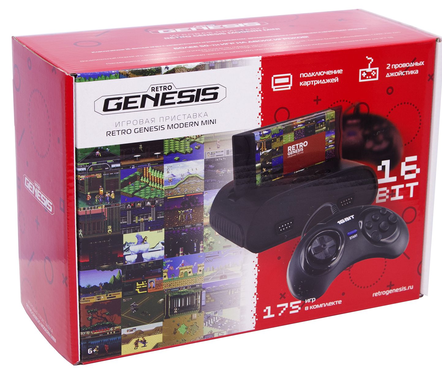 

Игровая консоль SEGA Retro Genesis Modern mini + 175 игр + 2 джойстика + картридж