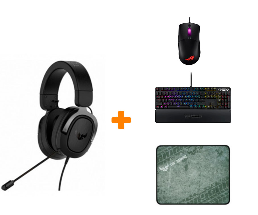 

Набор «ASUS Start Gaming 3» (Мышь, клавиатура, гарнитура, коврик)