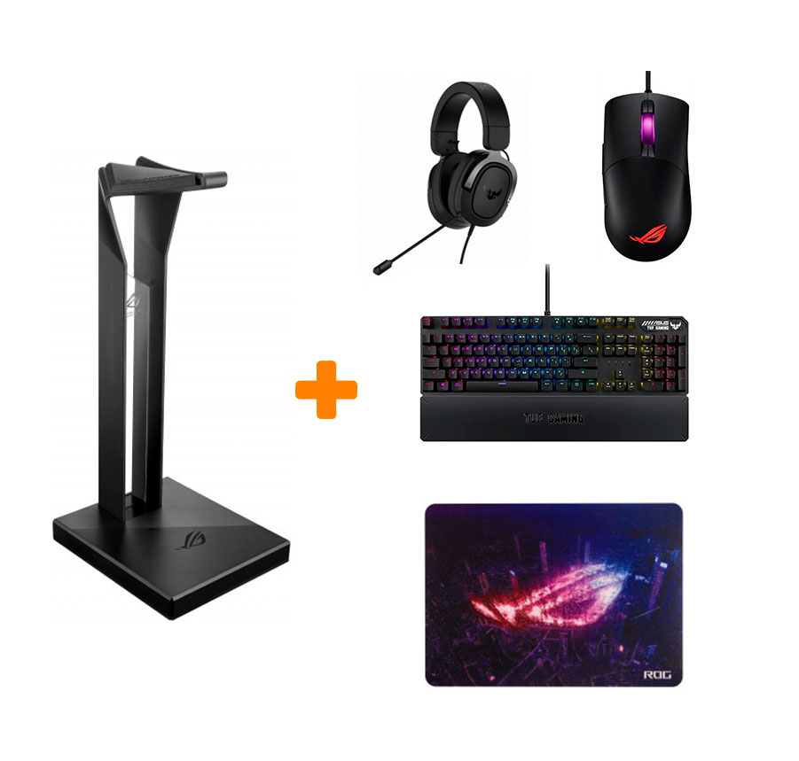 

Набор «ASUS Full Gaming 1» (Мышь, клавиатура, гарнитура, подставка, коврик)