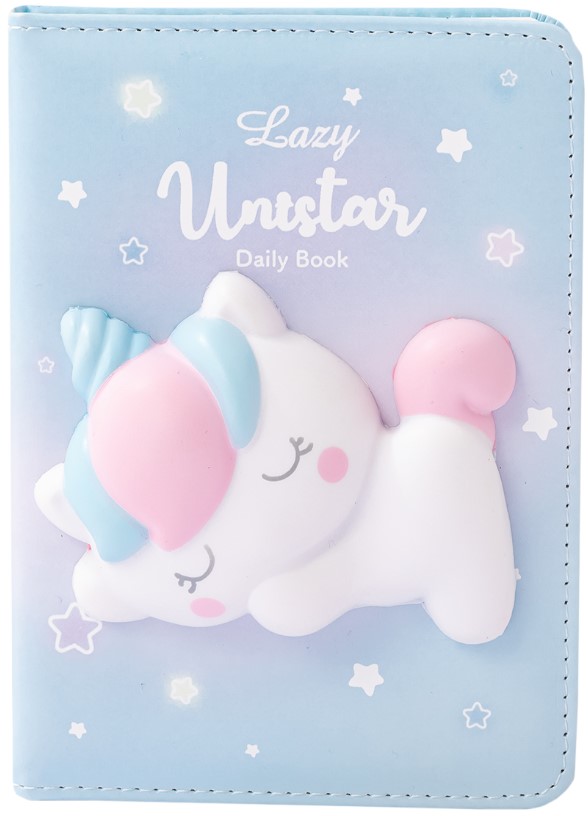 

Блокнот со сквишем Lazy Unistar: Единорог голубой (формат A6)