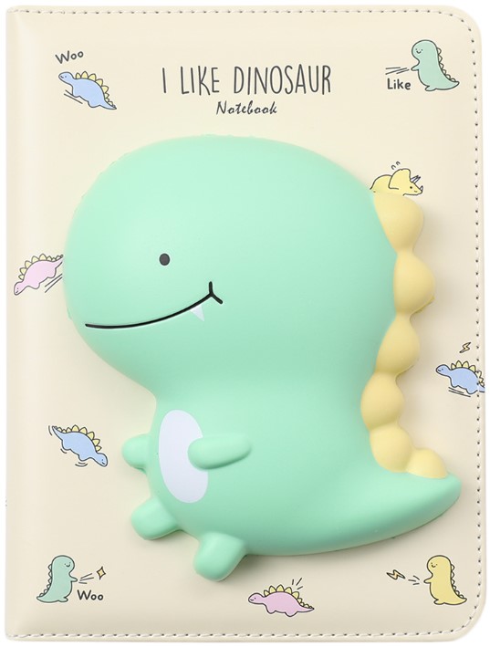 

Блокнот со сквишем I Like Dinosaur: Динозаврик бежевый (формат A5)