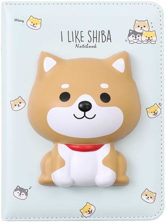 

Блокнот со сквишем I Like Shiba: Шиба Ину белый (формат A5)