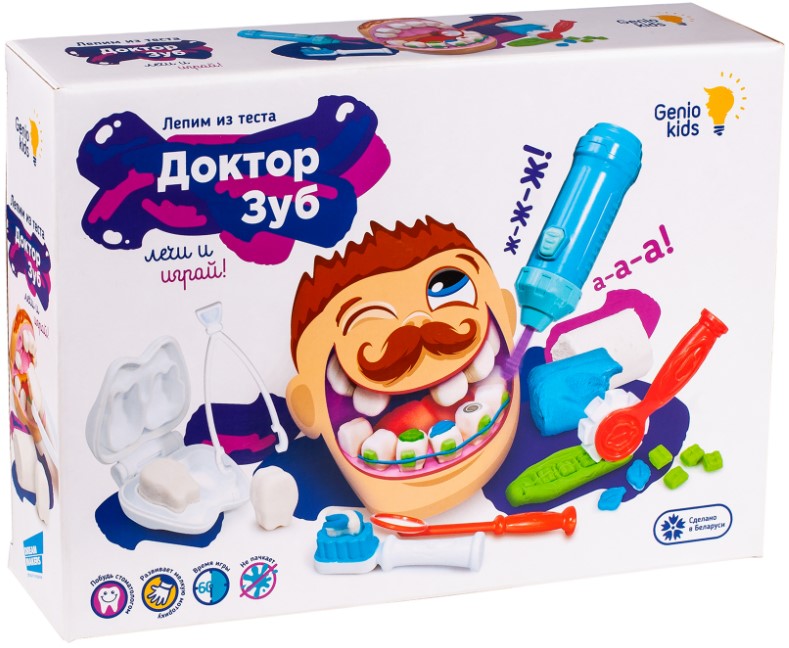 цена Набор для лепки Genio Kids – Доктор Зуб (TA1041)