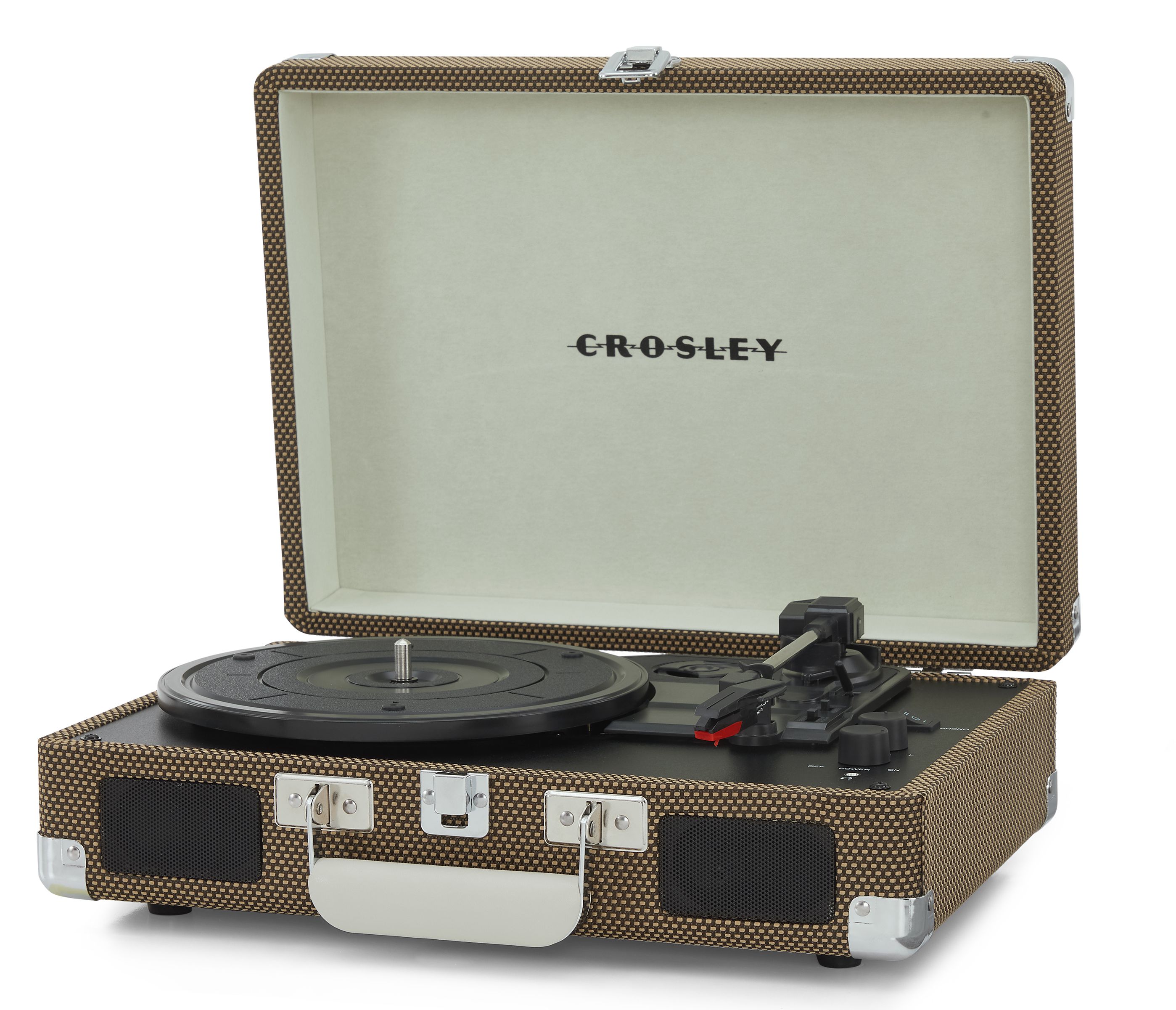 

Виниловый проигрыватель Crosley Cruiser Plus Tweed c двухсторонним Bluetooth (CR8005F-TW4)